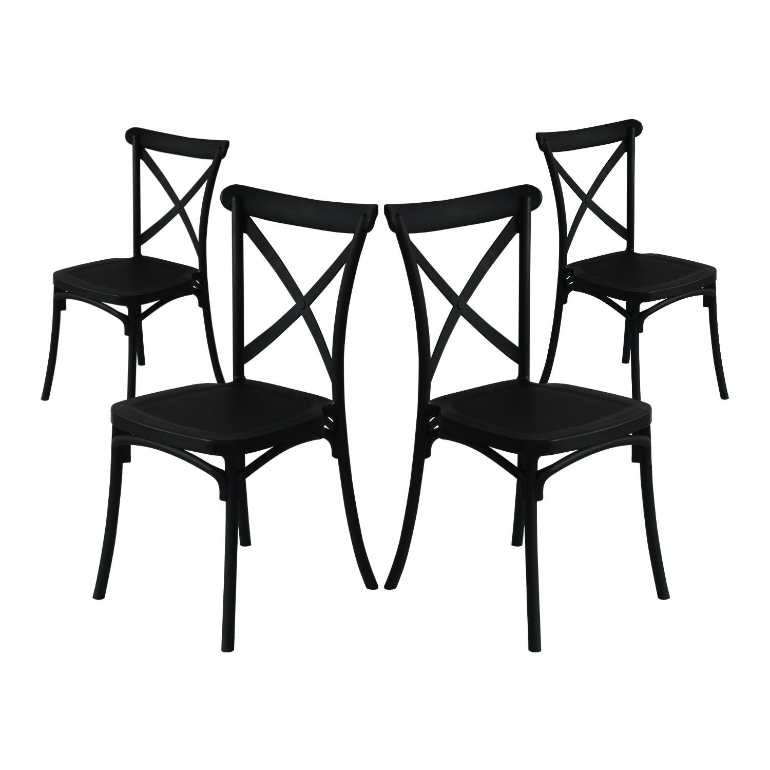 Pack 4 Sillas para Catering Apilables Caroline 45x40x87.5cm 7house Sillas y Sillones de Exterior 1